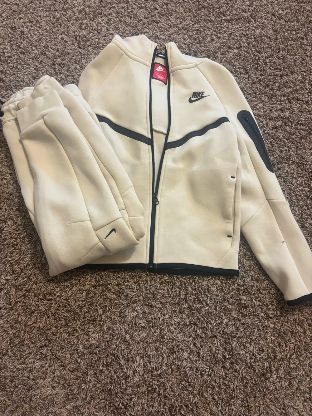 Nike Tech kids Cream Jacket and jogger set
